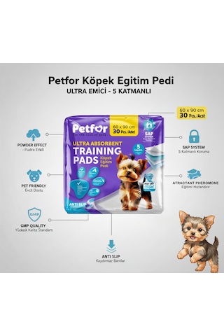 Petfor Köpek Eğitim Pedi 60x90 Kaydırmaz Bantlı 180 Adet