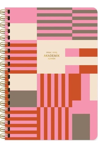 Keskin Color 17 24 Spiralli Akademik Ajanda - Enerji Pembe - Mavi