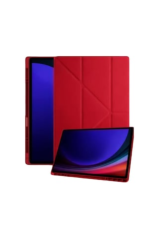 Samsung Galaxy Tab A11 Plus Kalemlikli Mars Tablet Kılıfı - Kırmızı Arka Kapak