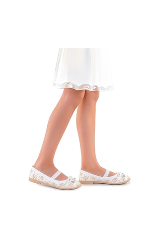 Kiko Kids Cilt Lastikli Kız Bebek Babet Ayakkabı Arç 07 Beyaz