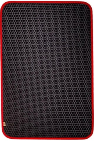 Cattie Premium Altıgen Model Kum Toplayıcı Fonksiyonel Kedi Paspası Kırmızı 50X75 Cm Kırmızı - Siyah