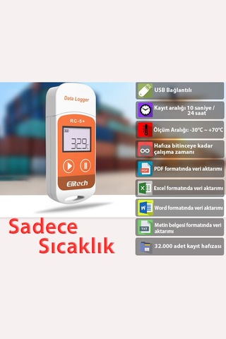 Elitech Plus Sıcaklık Kayıt Cihazı Datalogger Otomatik Pdf Rc-5+ Thr379