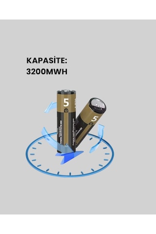 Type-c Usb İle Hızlı Şarj Edilebilir Aa Kalem Pil 1.5v Lityum Çiftli Paket