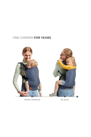 Kinderkraft Nıno Confetti Bebek Taşıyıcı, Denim Mavi, 3 Ay 20 Kg Ana Kucağı