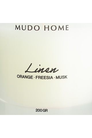 Mudo Home Dreamy Whıte Lınen Mum 200gr Beyaz