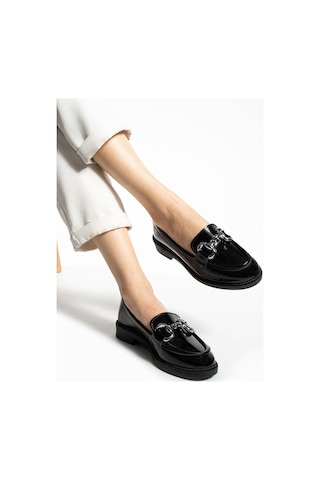 Jane Kadın Loafer Makosen Casual Toka Detay Günlük Ayakkabı SIYAH RUGAN