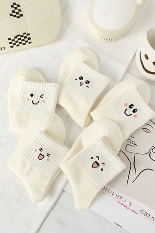 Hitit Socks Kadın 5 Çift Premium Desenli Günlük Kullanım Çok Renkli