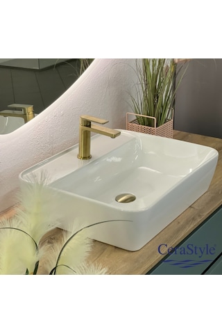 Turkuaz Seramik Cerastyle One Lavabo 55 x 45 CM (Batarya Delikli)