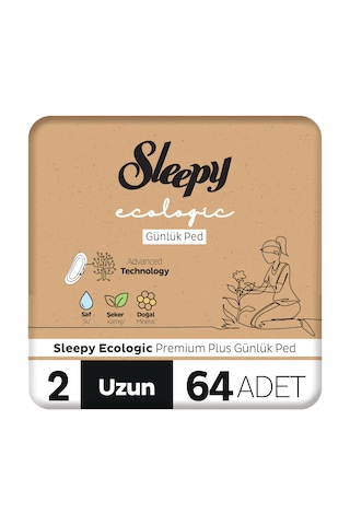 Sleepy Ecologic Premium Plus Günlük Ped Uzun 64 Adet