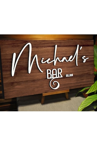 Bk Gift Kişiye Özel Kabartma Tasarım Ahşap Bar Tabelası, Home Bar Tabela, Rustik Ev Dekorasyonu, Duvar Dekoru-18