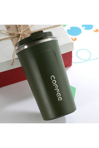 Çift Paslanmaz Çelik 304 Kahve Kupa Araba Termos Kupa Seyahat Termo Kupası 510ml Yeşil