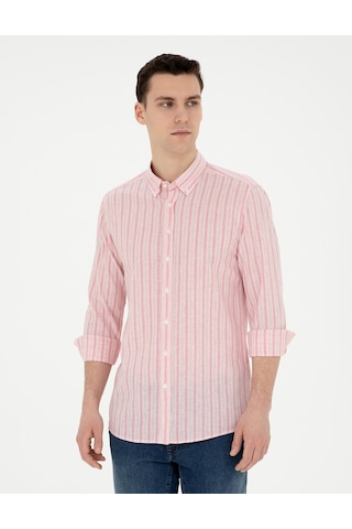 Pierre Cardin Erkek Mercan Gömlek Desenli 50284400-vr186 Mercan