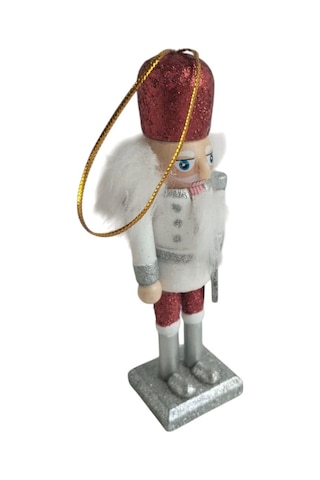 Kurşun Asker 13cm Kırmızı Şapkalı Ahşap Yılbaşı Süsü