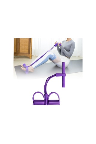 Dolıty Elastik Pedal Direnç Bandı Sit Up Karın Bacak Bel Mor Mor