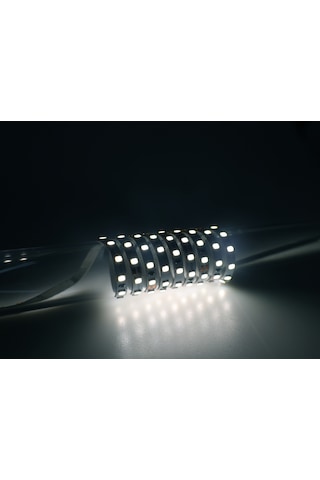 5mm Ince - 10000k Soğuk Beyaz - Tek Çipli Şerit Led Iç Mekan Aydınlatma - 8w, 12v - Metrede 120 Led 5 Metre