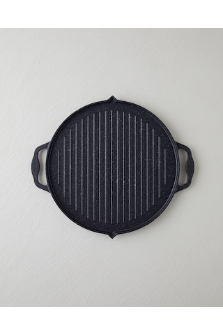 English Home Savor Premium Yuvarlak Grill Tava 34 Cm Siyah Siyah