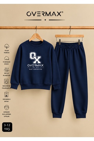 Overmax Baskılı Çocuk Sweatshirt & Eşofman Altı Takım 3-12 Yaş Lacivert Üst-lacivert Alt - 920664318 Lacivert Üst-lacivert Alt