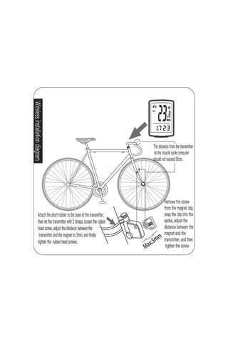 Ranyeek Ya100-a Bisiklet Hız Göstergesi: 2.8 İnç Büyük Ekran, Kablosuz, Su Geçirmez, Led Aydınlatmalı, Beyaz Kasa Beyaz