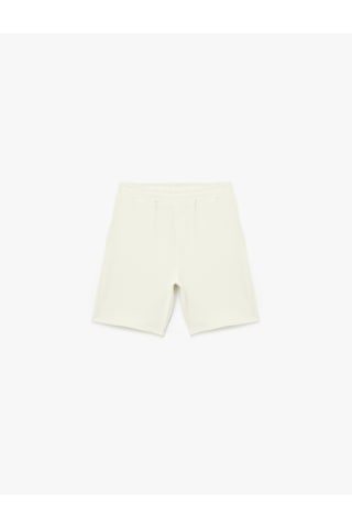 Koton Pamuklu Cep Detayı Fitilli Bermuda Şort Beyaz 5sam40077mk Beyaz