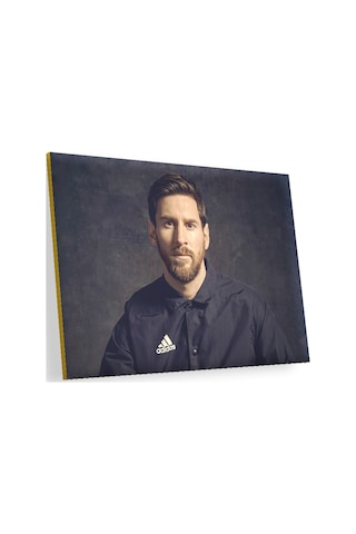 Cakasepetim Lionel Messi Adidas Siyah Arka Plan Ahşap Mdf Tablo
