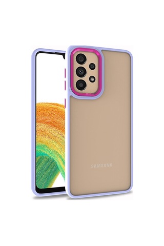 Zore Samsung Galaxy Uyumlu A72 Kılıf Omsy Flora Kapak - Mavi