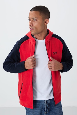 Tommy Life Connell Fiesta Rahat Kalıp Polar Erkek Sweatshirt - 88313 Kırmızı