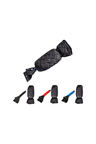 Sones Araca Monteli Kar Küreği Buz Çözücü Temizleme Aleti, Renk: Siyah+eldiven