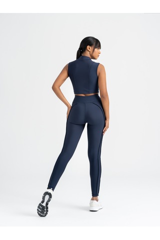 Dikişle Modellenmiş Spor Tayt Lacivert