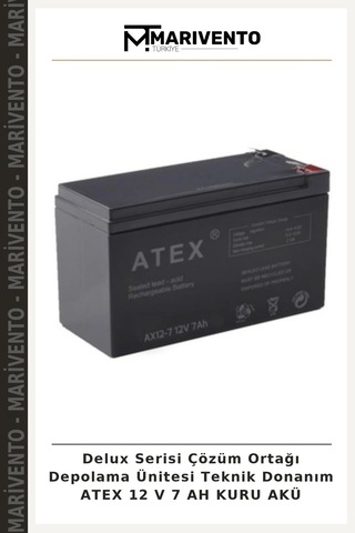 Delux Serisi Çözüm Ortağı Depolama Ünitesi Teknik Donanım Atex 12 V 7 Ah Kuru Akü