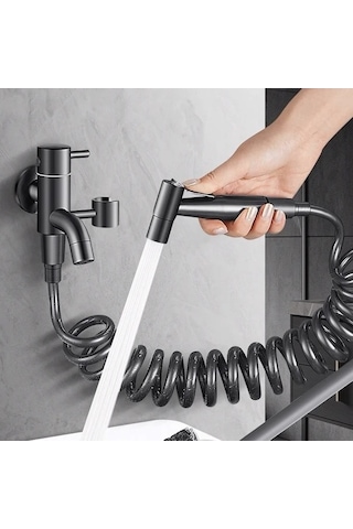 Fastbuy Challenger Altın Yüksek Basınçlı El Duşu Seti - Paslanmaz Çelik Sprey Tabancası - Kendinden Temizlenir Altın Renk Altın