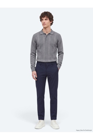 Kip Lacivert Düz Dokuma Jogging Fit Casual Pantolon Pant-3559