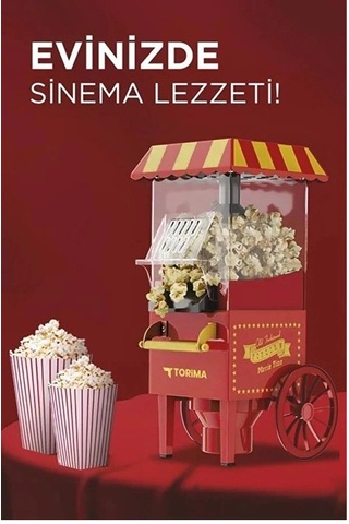 Yağsız Mısır Patlatma Popcorn Makinesi Kırmızı