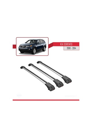 Kia Sorento 2010-2014 Arası İle Uyumlu Ace-1 Ara Atkı Tavan Barı Gri 3 Adet Bar
