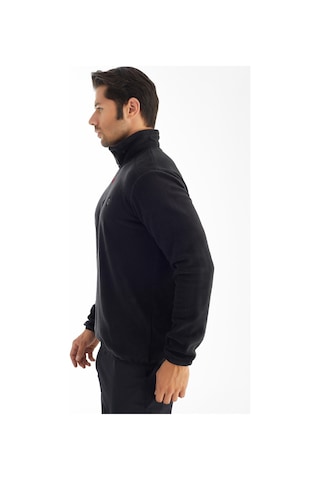 Crozwise Yarım Fermuarlı - Erkek Siyah Spor Polar - 6036-10 Siyah