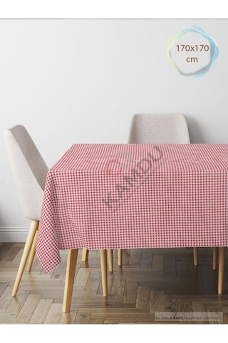 170 X 170 Cm Pötikare Desen Masa Örtüsü, Piknik Örtüsü, Sofra Bezi, Beslenme Örtüsü Kırmızı
