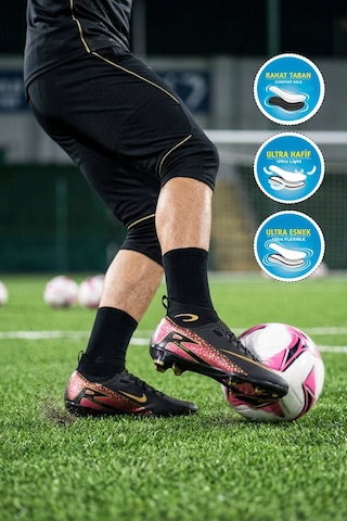 Laliga Siyah Altın Çoraplı Erkek Çocuk Krampon 610 Süperfly G Altın - Siyah