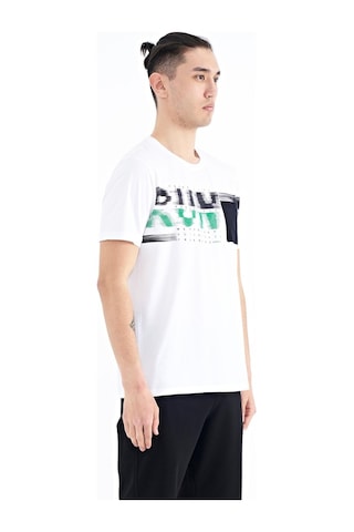 Tommy Life Beyaz Ön Cep Detaylı Baskılı Standart Kalıp Erkek T-shirt - 88200 001