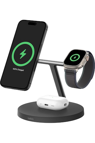 Belkin Boostcharge Pro Qi2 15 W 3'ü 1 Kablosuz Şarj İstasyonu