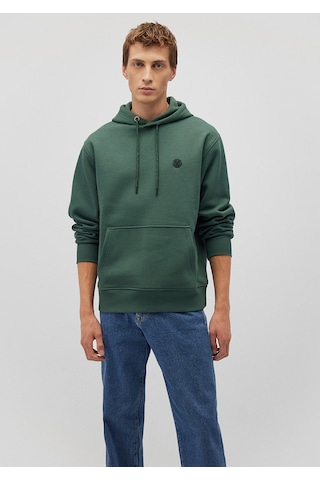 Mavi - Mavi Logo Nakışlı Kapüşonlu Yeşil Sweatshirt 065809-71580 Yeşil