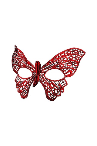 Kırmızı Dantel Masquerade Maskesi 7 No Çok Renkli