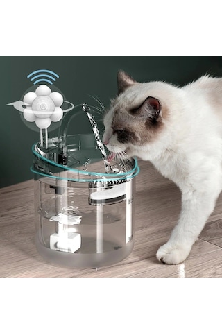 Dailylink Hareket Sensörlü Kedi Köpek Için Sessiz Şeffaf Otomatik Su Pınarı Çeşmesi Sebili