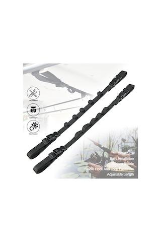 Shineyee Suv/mvp/rv Araç İçi Balıkçılık Kamış Tutucu, 5 Kamışlı Sabitleme Kayışları, Siyah, Zarar Engelleme, Kolay Kurulum