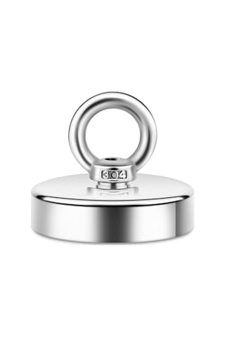 Süper Güçlü 48mm Çapında Fishing Magnet Halkalı Neodyum Pot Mıknatıs , Kanca Kurtarma Mıknatısı