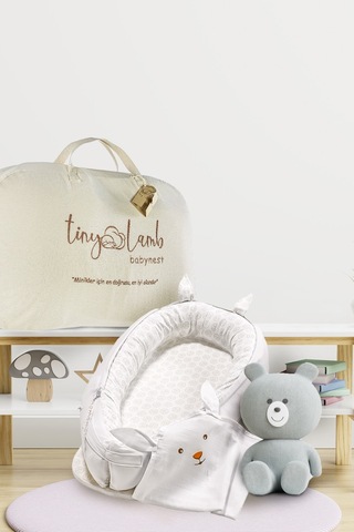 Unisex Lamb 2 Parça Babynest Seti Ortopedik Uyku Yatağı