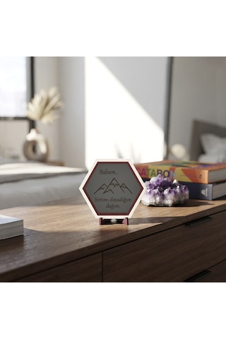 Babalar Gününe Özel Babam Sırtımı Dayadığım Dağım Dekoratif Masaüstü Aksesuarı, Butik Ve Şık Bir Tasarım Seçeneği 10x10 Cm, Kül Gri