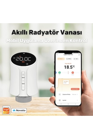 Zigbee Lcd Ekranlı Termostatik Radyatör Vanası Tuya, Smart Life, Zigbee2mqtt Uyumlu