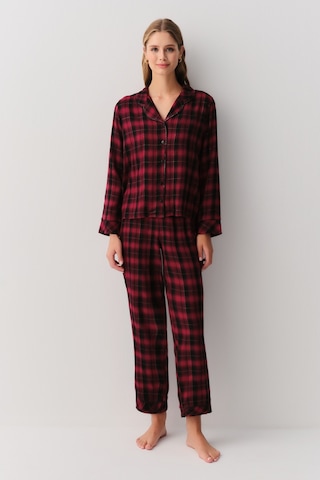 Suwen Alda Maskülen Pijama Takımı Sh26124660b1114 Kırmızı