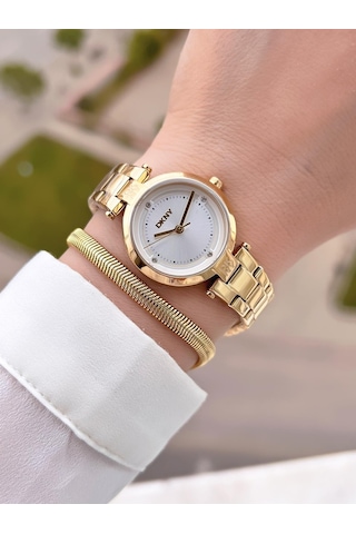Dkny Çelik Kasa Ve Kordon 5 Atm Suya Dayanıklı 2 Yıl Garantili Kadın Kol Saati+bileklik Dkny.0055.2