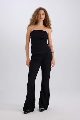 DeFacto Flare Fit Düz Paça Uzun Boy Bürümcük Pantolon E1870AX24WNBK81 Siyah
