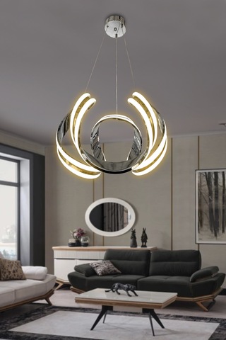 Arya Çift Yönlü Sıralı Led Avize - - Kumandalı / Krom Krom